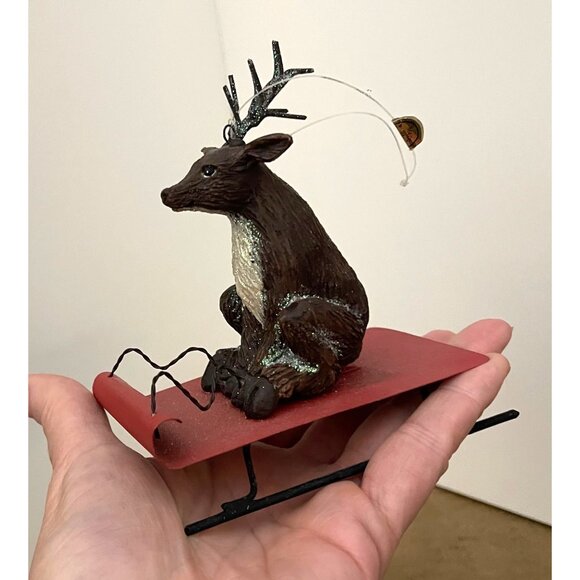 VNT Reindeer On Sled Christmas Ornament - Picture 4 of 5